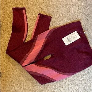 Fabletics Kids Burgundy and Pink Leggings